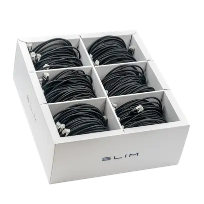 Cavo patch SLIM: 2m, nero, 60 pezzi  Cat.6A, U/FTP, jack non infrangibile 
