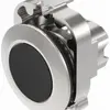 EB-Drucktaster EAO45, I, schwarz Ring sandgrau, flach 