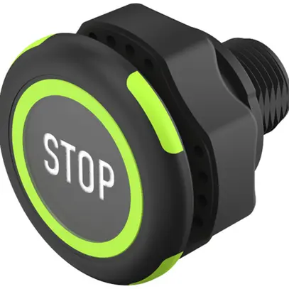 Poussoir capacitif EAO 84 1NO 8.4…32V Ø22.5mm LED vert/rouge STOP 