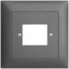 Kit frontal EDIZIOdue gris foncé 88×88mm 4×RJ45 