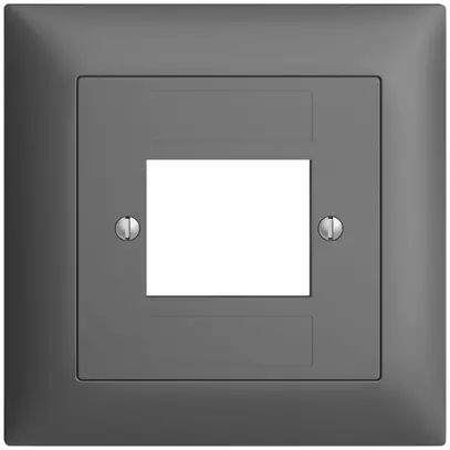 Kit frontal EDIZIOdue gris foncé 88×88mm 4×RJ45 