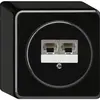 Scatola di raccordo AP basico 2×RJ45s separato nero 