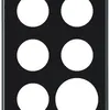 Plaque de recouvrement ENC basico 3×2 5×Ø43mm+Ø58mm noir 