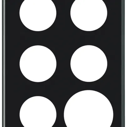 Plaque de recouvrement ENC basico 3×2 5×Ø43mm+Ø58mm noir 