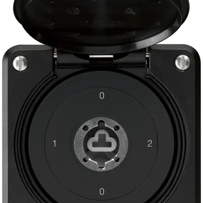 Interruttore a chiave INC robusto IP55 con copertura senza cilindro S2/1P nero 