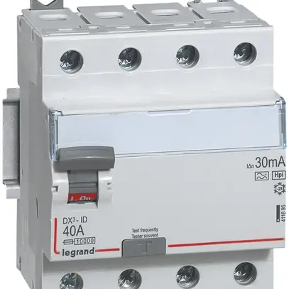 Interrupteur différentiel Legrand DX3standard 4P 400V 25A 0.03A type F 4UM 