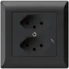 Prise ENC kallysto.line 2×T13/1 noir avec sécurité enfants 
