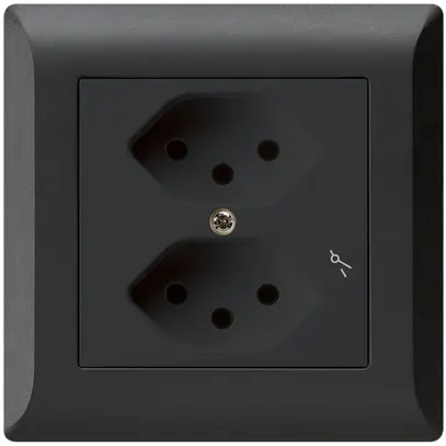 Prise ENC kallysto.line 2×T13/1 noir avec sécurité enfants 