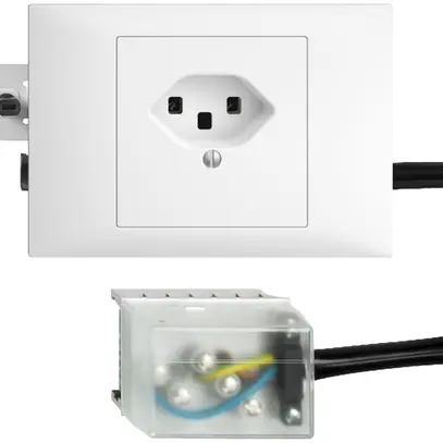 EB-Steckdose EDIZIOdue T23 L2 49…69mm weiss für Flachkabel Powerbus 