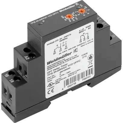 Relais temporisé WM TFIS 24…240VUC 1CO OFFC, entrée de commande, 1W 8A, à vis 