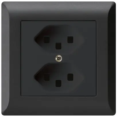 Prise ENC kallysto.line 2×T23 noir avec bornes enfichables 