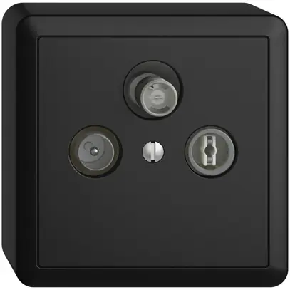 Prise d'antenne AP SAT DB52 EDIZIOdue noir avec IEC/F 