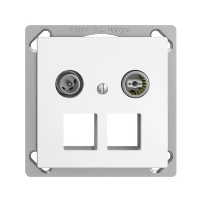 Prise multimédia 11dB INC Edue FM.TE, prise terminale/passage 2×RJ45 Keystone bc 