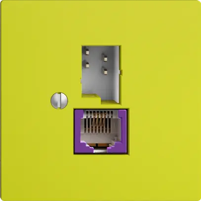 Prise T+T 6P/1×RJ45 DSL-à large bande EDIZIOdue lemon 