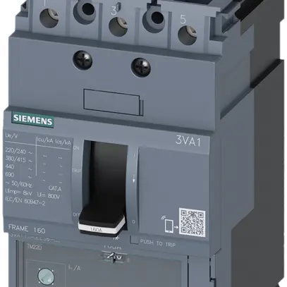 Interruttore di potenza Siemens SENTRON 3VA1 3L 70…100A Ii=10× N-25kA mt 