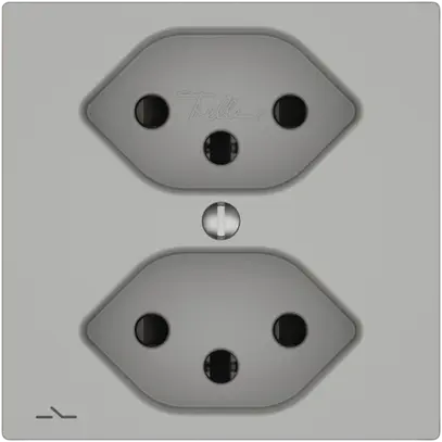 Prise EDIZIO.liv SNAPFIX® 2×T13 1×S avec shutter grc 