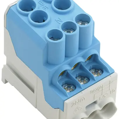Blocco ripartizione Weidmüller WPD 100 2×25/6×10 1L connessione a vite TS35 blu 