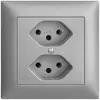 Prise ENC EDIZIOdue 2×T13 silver 1×S 