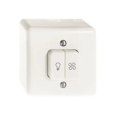 Interrupteur AP pour lumière et ventilation FH 3/3/1L blanc 