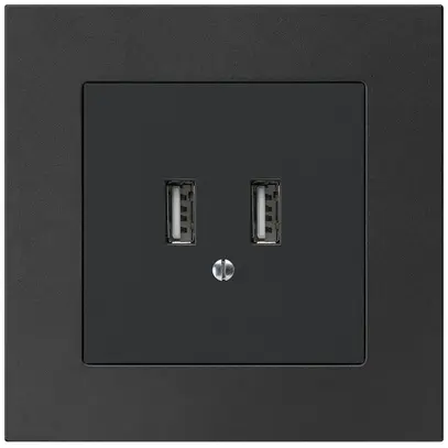 Presa di carica USB INC Hager kallysto.pro 240V 2400mA nero 