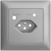 Frontset EDIZIOdue zu FI-Steckdose FMI, T13, silver 