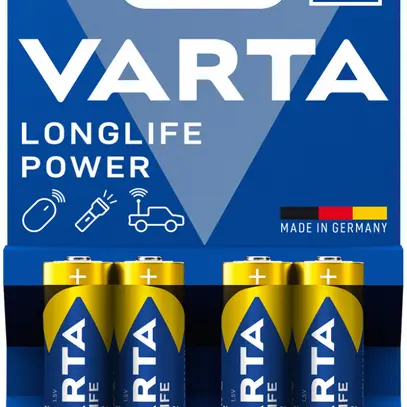 Pila alcalina VARTA Longlife Power AA blister a 4 pezzi 