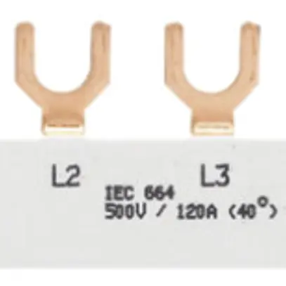 Pettine di raccordo Hager 3P 3L forca 10mm² 63A 210×12mm disgiuntore diff.bianco 