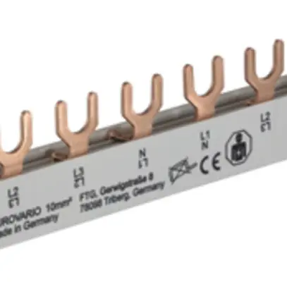 Pettine di raccordo Eurovario-PHSC in basso E-tipo 4L 8 TE 10mm² 63A 140mm 