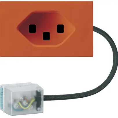 Prise INC 1×type 23 Hager FLF pour câble plat Ecobus power L3 orange 