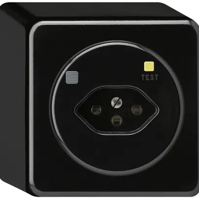 Prise AP basico T13 FI 30mA noir 