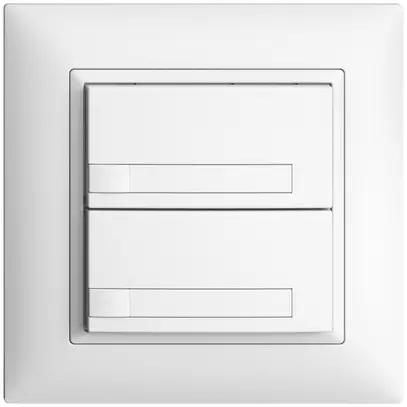 Poussoir ENC KNX 2× EDIZIOdue blanc RGB sans LED avec insert papier 