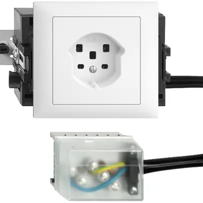 Prise INC EDIZIOdue T25 blanc 46…69mm pour câble plat powerbus 