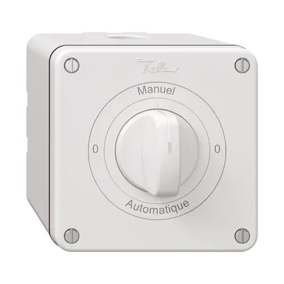 Interrupteur rotatif NAP NEVO, 2/1 L, a.manette, KS, 0-Manuel-0-Automatique, bc 