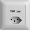 Presa INC USB tipo A+C + tipo 13 Feller EDIZIOdue FMI 230V 3000mA grigio chiaro 