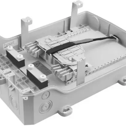 HAK o 40 V2 komplett bestückt mit 5 Modulen à 8 Spleisskassetten 