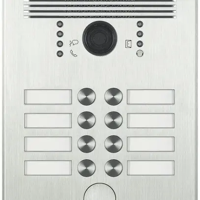 Quadro AP <Inox>p.2×4 pulsanti per porta-etichetta h=40mm alluminio 