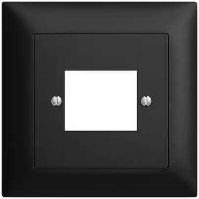 Kit frontal EDIZIOdue noir 88×88mm 4×RJ45 