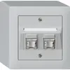 Presa AP kallysto cat.6 2RJ45/s grigio chiaro 