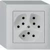 Prise AP kallysto 3×T13/1 gris clair avec sécurité enfants 