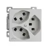 Prise AP 3×T23 Feller EDIZIOdue FXCO54, 1×séparé, bornes enfichables, gris clair 