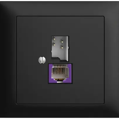 Presa INS T+T 6P/1×RJ45 DSL-a banda larga EDIZIOdue nero 