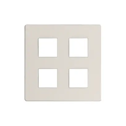 Placca frontale EDIZIOdue elegance per tasto quadriplo bianco artico 