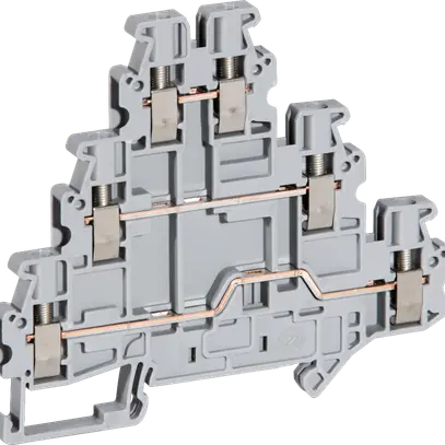 Bloc de jonction à 3 étages 0.14…4mm² raccordement à vis gris 