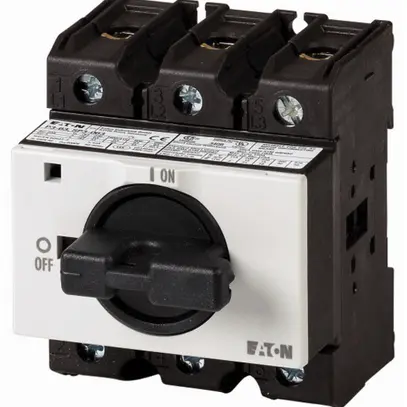 Interruttore rotativo INS ACC-CHIUS ETN, P3, 63A, 3P, 1ch, 1R, tasto nero 