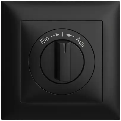 Kit frontal EDIZIOdue Ein->I<-Aus noir 88×88mm pour contact pivotant 