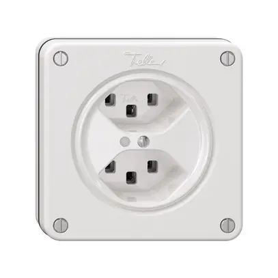 Prise NUPU NEVO, 2×T23, a.LED, blanc 