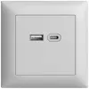Prise ENC USB 18W type A + type C Feller EDIZIOdue FMI 230V 3600mA gris clair 