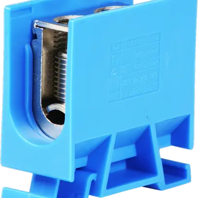 Borne de dérivation Woertz 35…70mm² 192A 800V vis 2×1 rail DIN 35mm bleu 