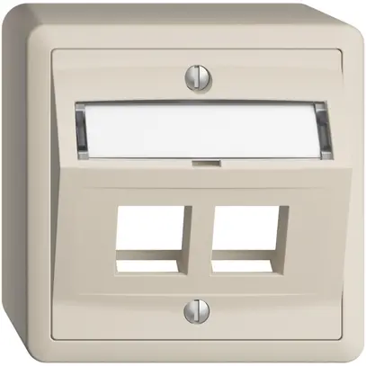 AP-Montageset EDIZIOdue, mit Schrägauslasshaube, für 2×Keystone, crema 