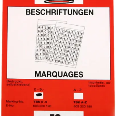 Carta di marquaggio Plica TBK 0…9 carnet à 810 pzz 
